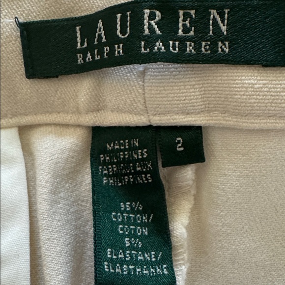 RALPH LAUREN | STRETCH PANTS | SLACKS | STRAIGHT LEG | OFF-WHITE | SIZE 2 - Picture 11 of 11